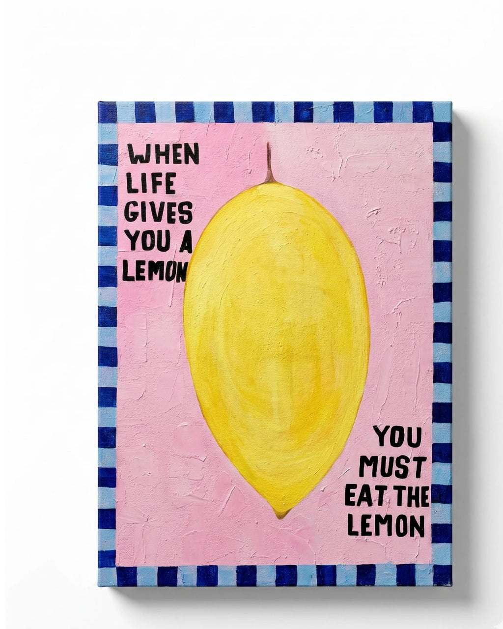 Lemon Lesson abstract handmade textured canvas painting living room wall art Kalai India