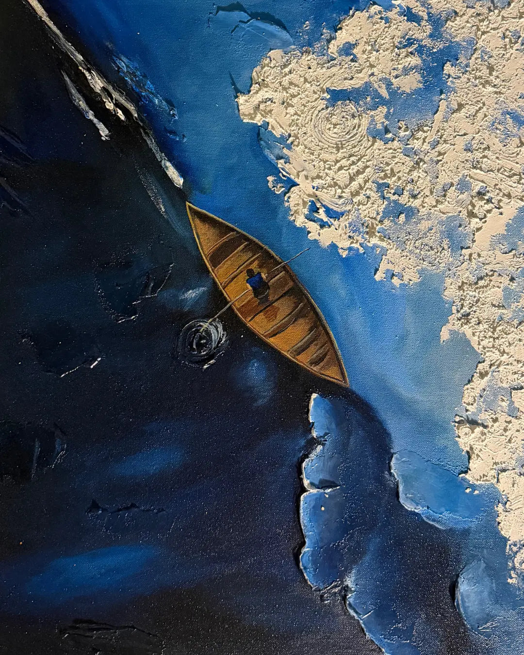 texture-closeup.webp	Close-up of thick white sculptural texture on Kayak Portrait canvas showing hand-built palette knife layers